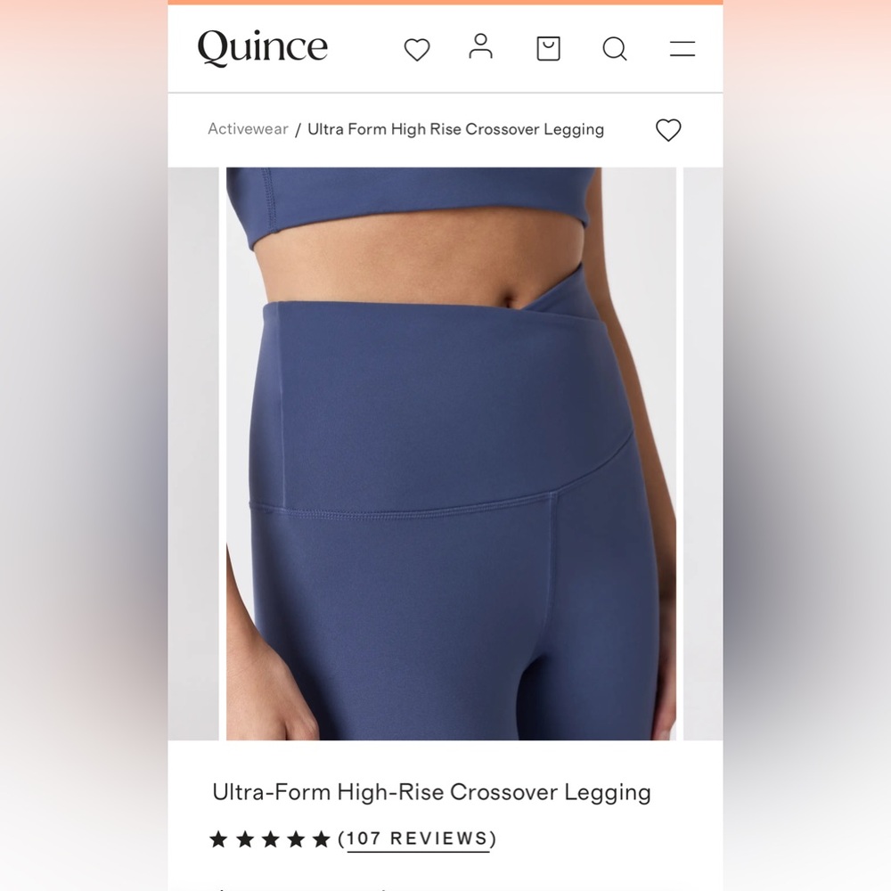 Quince NWT ultraform S deep navy Leggings $39